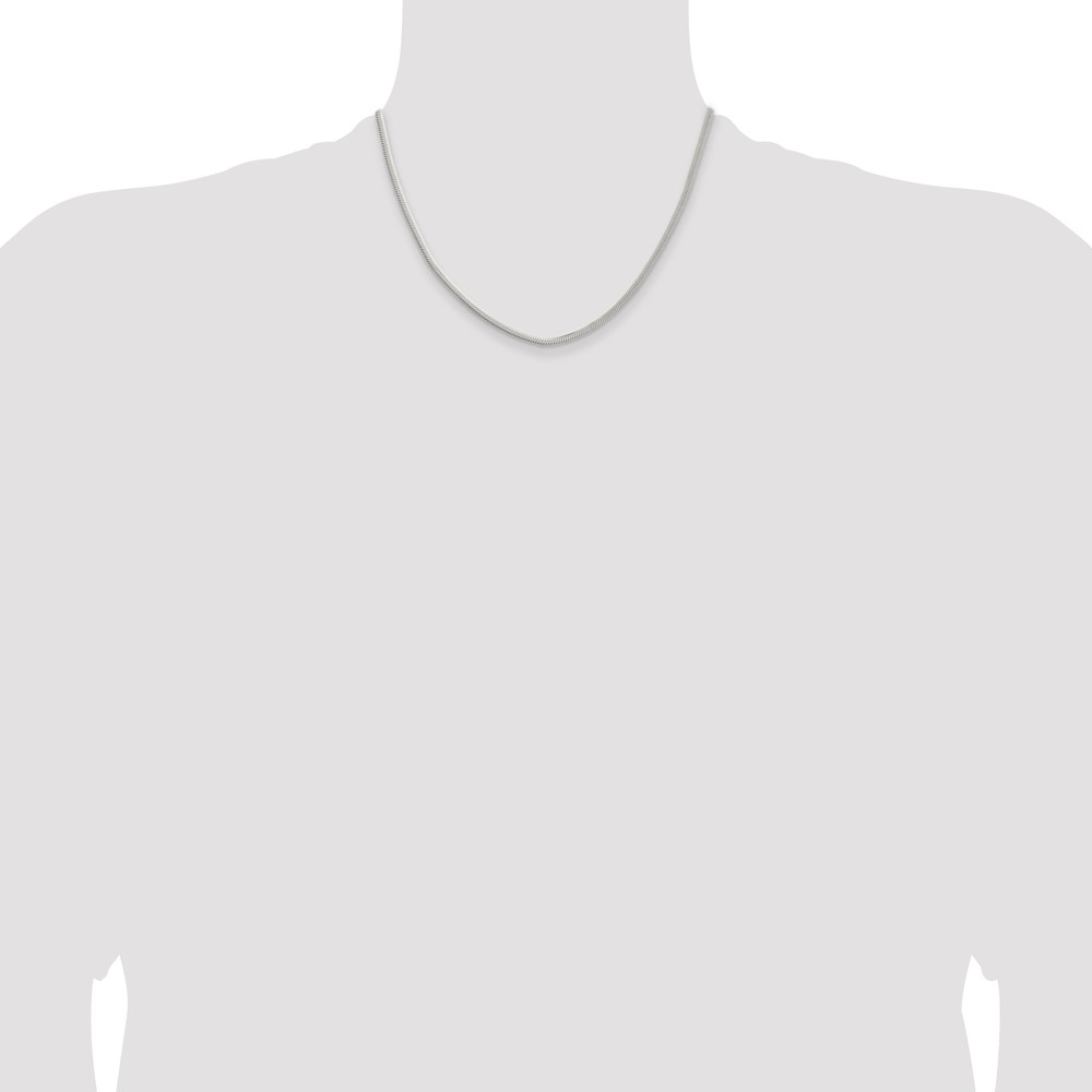 Sterling Silver 3.3mm Flat Oval Snake Chain (QFS22-18)