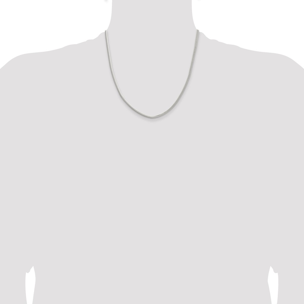 Sterling Silver 3.3mm Flat Oval Snake Chain (QFS22-20)