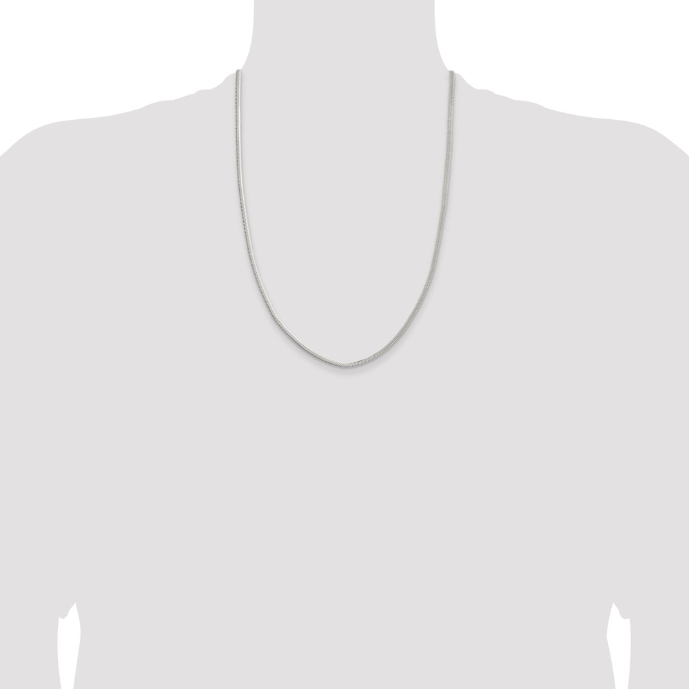 Sterling Silver 3.3mm Flat Oval Snake Chain (QFS22-24)