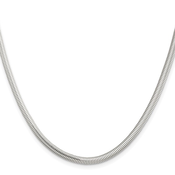 Sterling Silver 6-Sided Oval Snake Chain