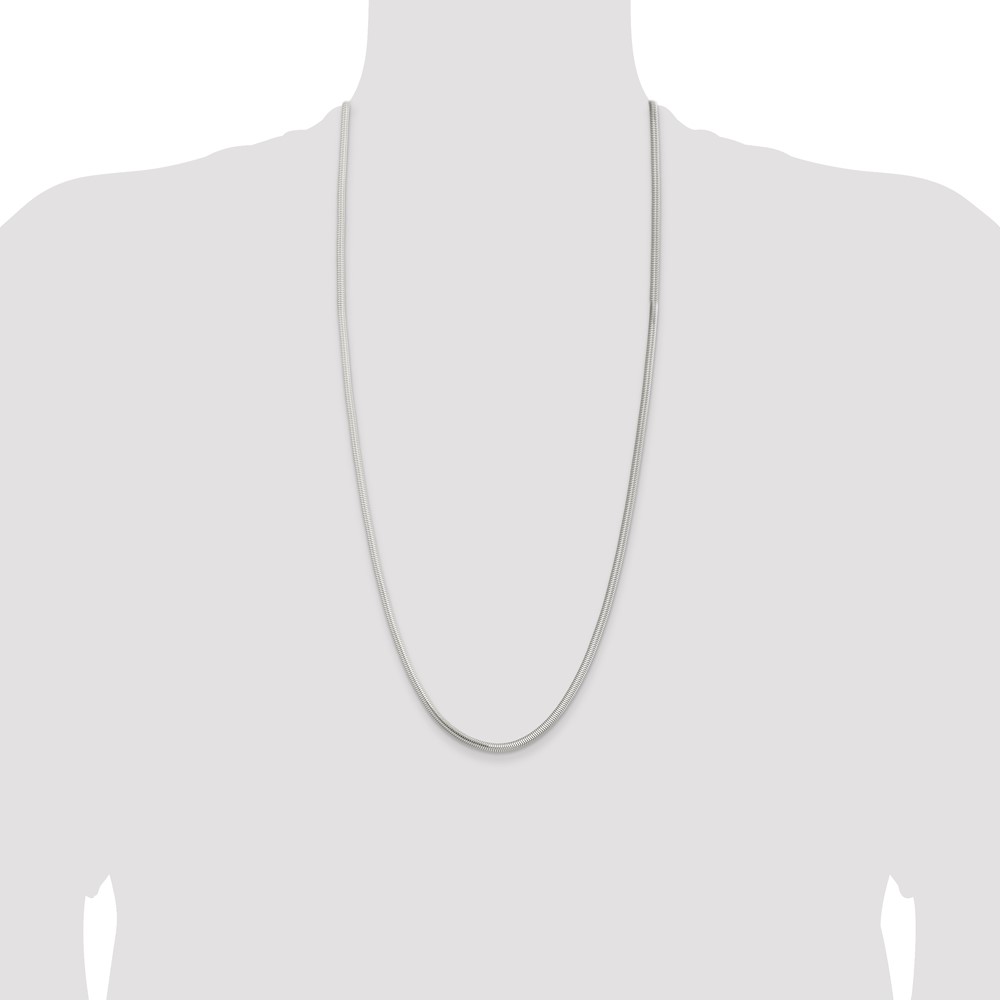 Sterling Silver 3.5mm 6-sided Oval Snake Chain (QFS23-30)