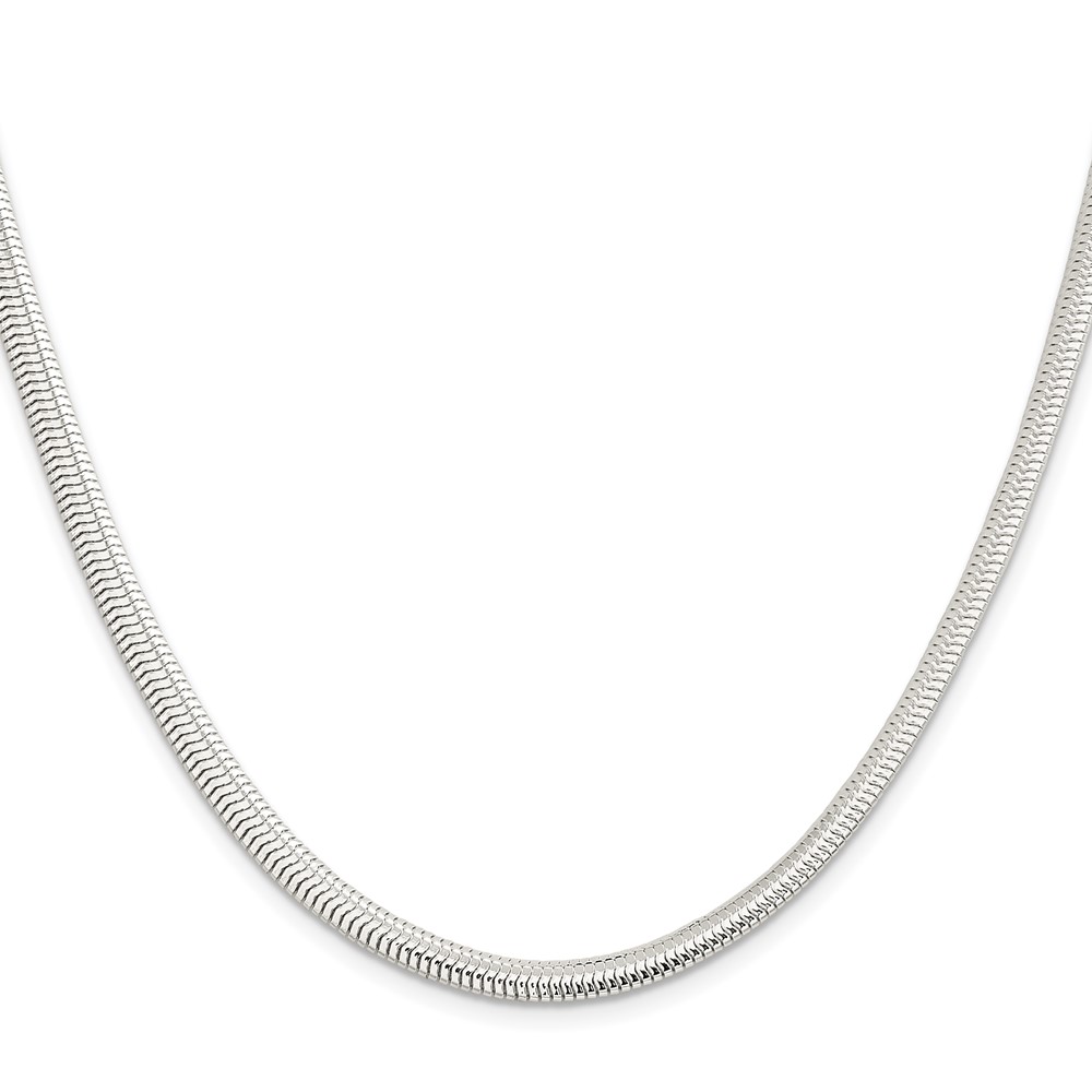 Sterling Silver 5mm 6-sided Oval Snake Chain (QFS24-24)