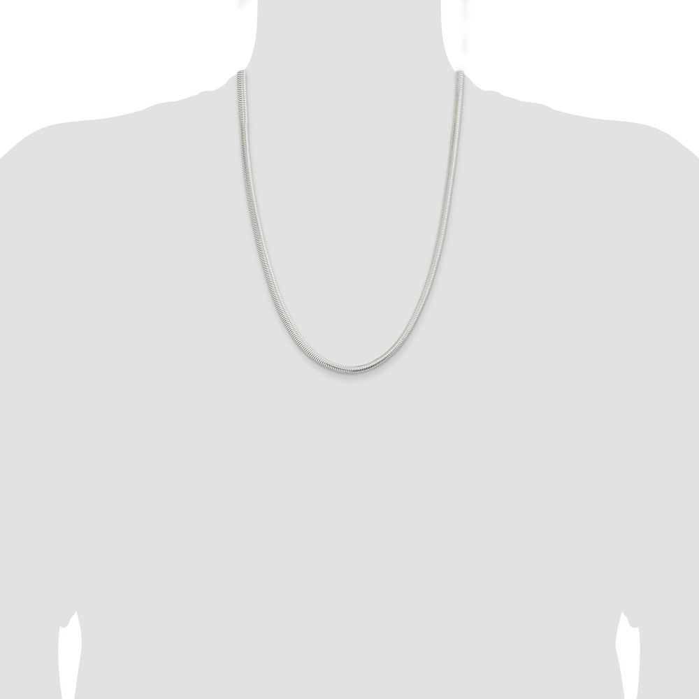 Sterling Silver 5mm 6-sided Oval Snake Chain (QFS24-24)