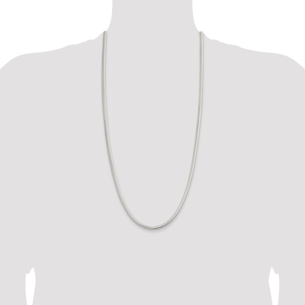 Sterling Silver 5mm 6-sided Oval Snake Chain (QFS24-30)