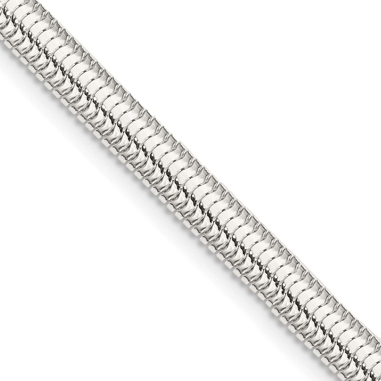 Sterling Silver 5mm 6-sided Oval Snake Chain (QFS24-24)