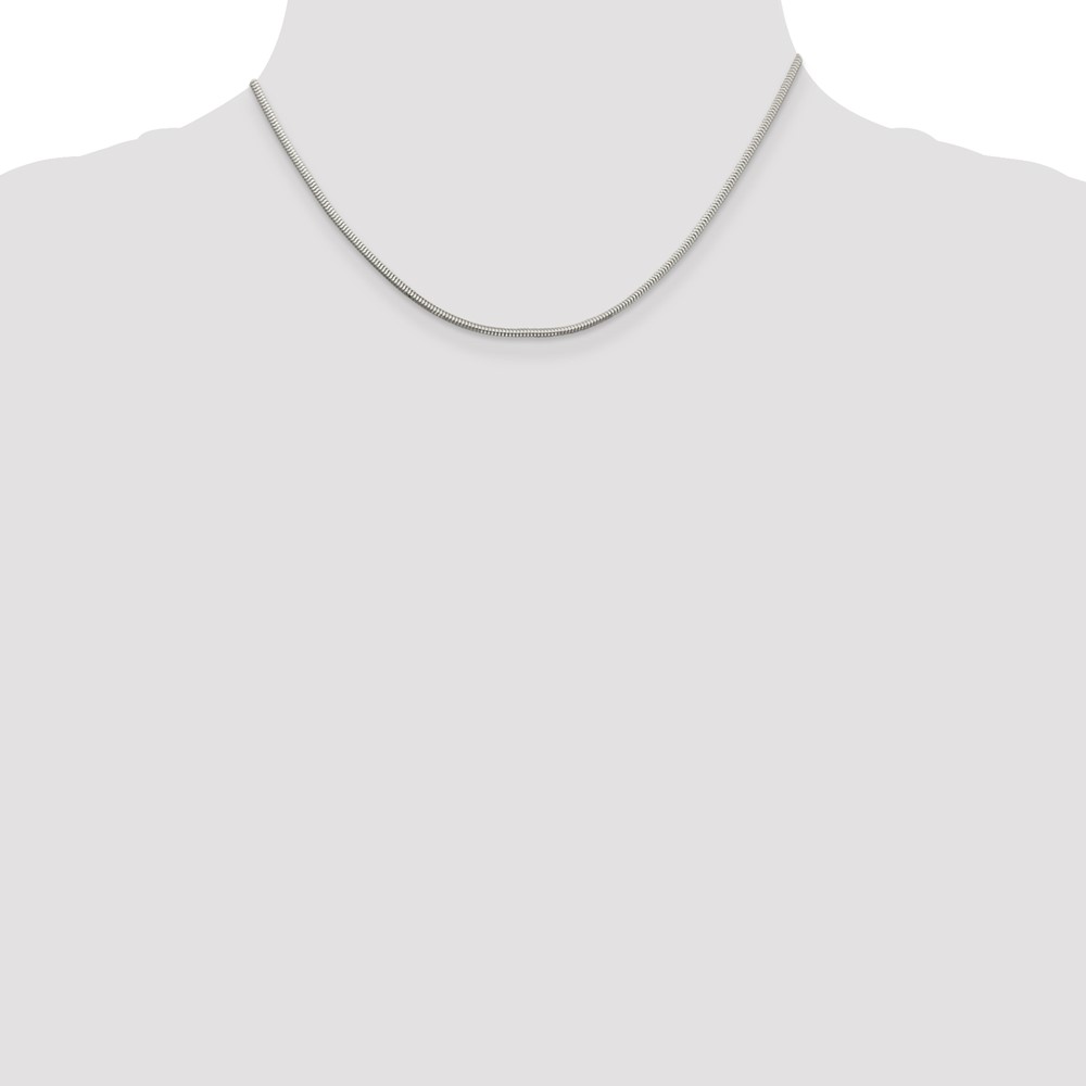 Sterling Silver 2mm Diamond-cut Snake Chain (QFS3-16)