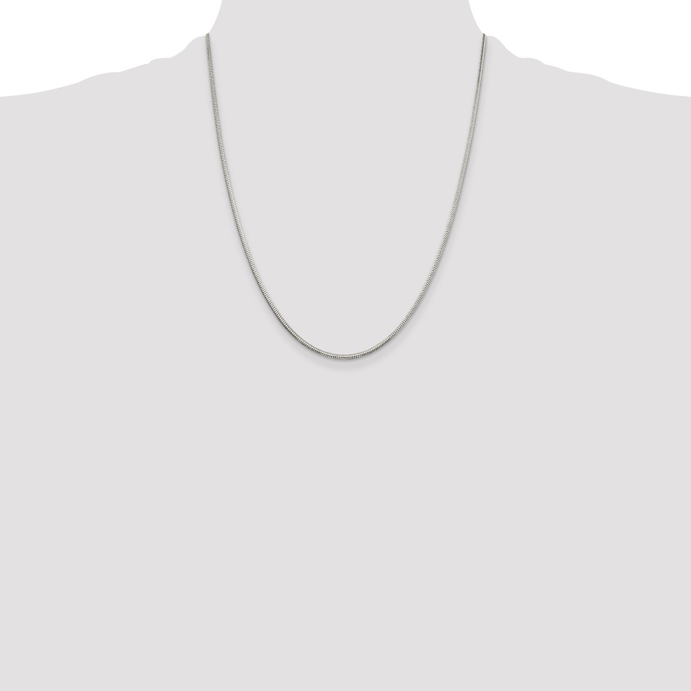 Sterling Silver 2mm Diamond-cut Snake Chain (QFS3-22)