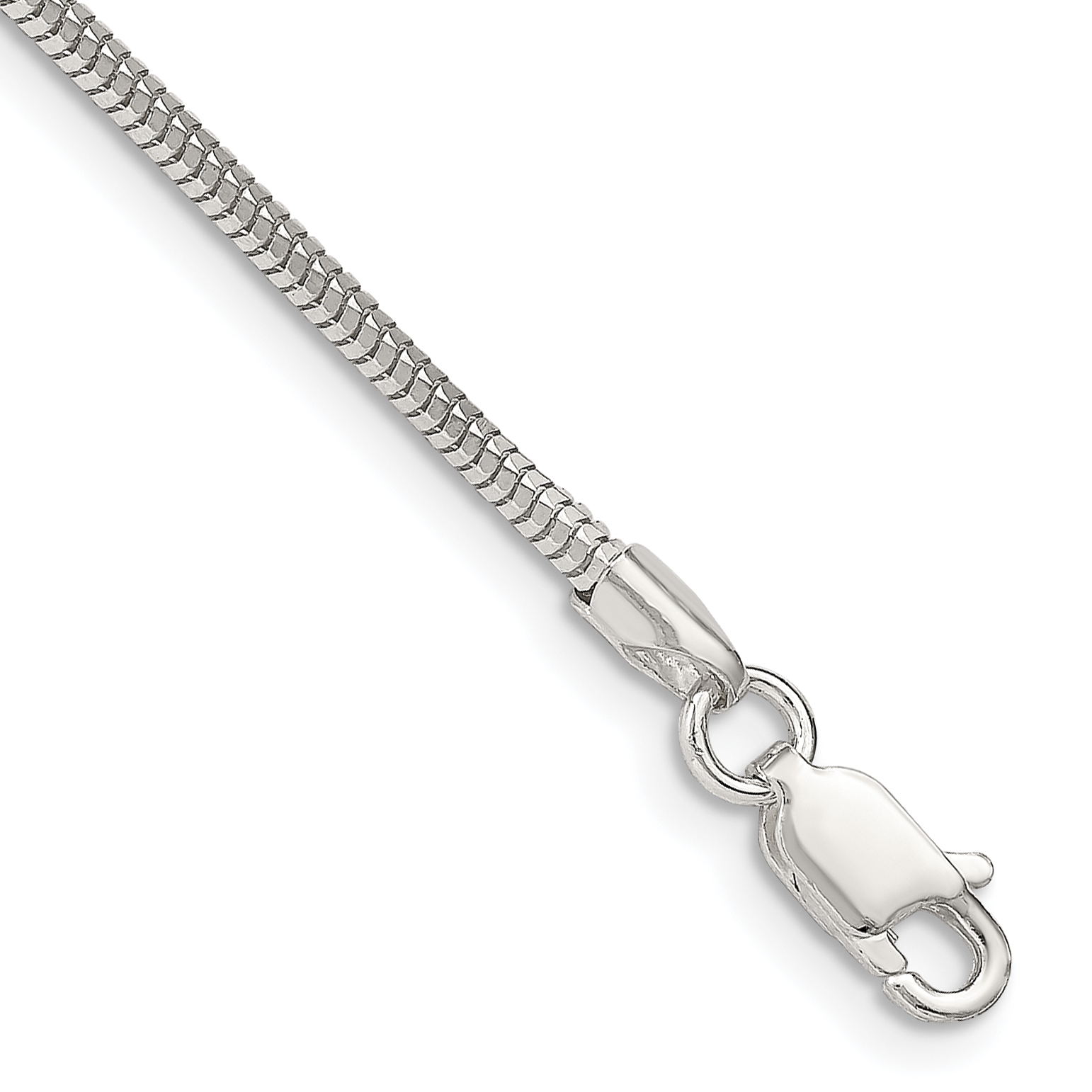 Sterling Silver 2mm Diamond-cut Snake Chain (QFS3-7)