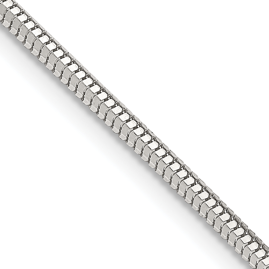 Sterling Silver 2mm Diamond-cut Snake Chain (QFS3-18)