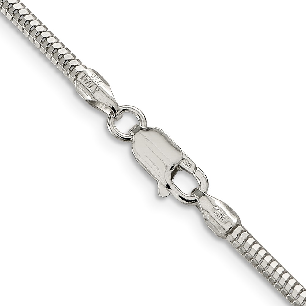 Sterling Silver 2.5mm Diamond-cut Snake Chain (QFS4-18)