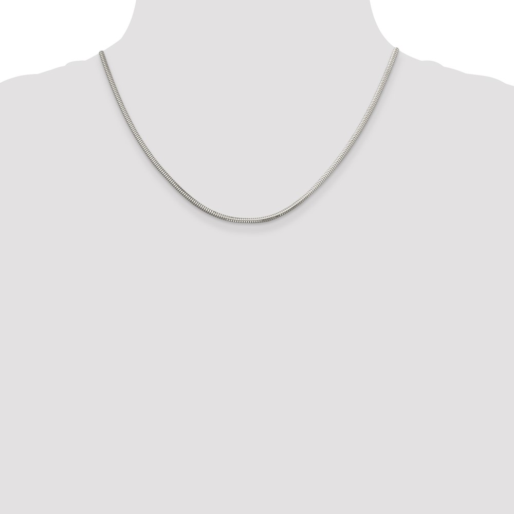 Sterling Silver 2.5mm Diamond-cut Snake Chain (QFS4-18)