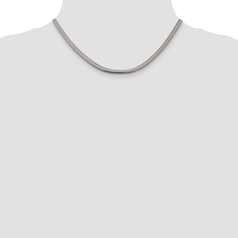 Sterling Silver 4.2mm Flat Oval Snake Chain (QFS6-16)