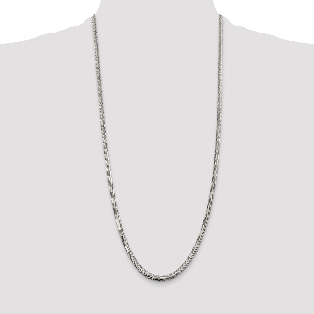 Sterling Silver 4.2mm Flat Oval Snake Chain (QFS6-30)