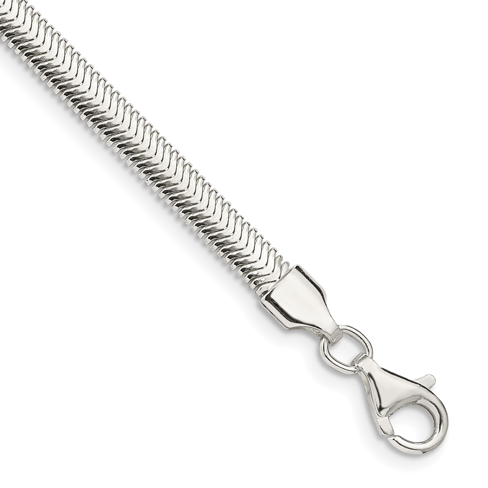 Sterling Silver 4.2mm Flat Oval Snake Chain (QFS6-7)