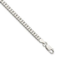Sterling Silver 4.25mm Fancy Flat Link Bracelet - 8in view 1