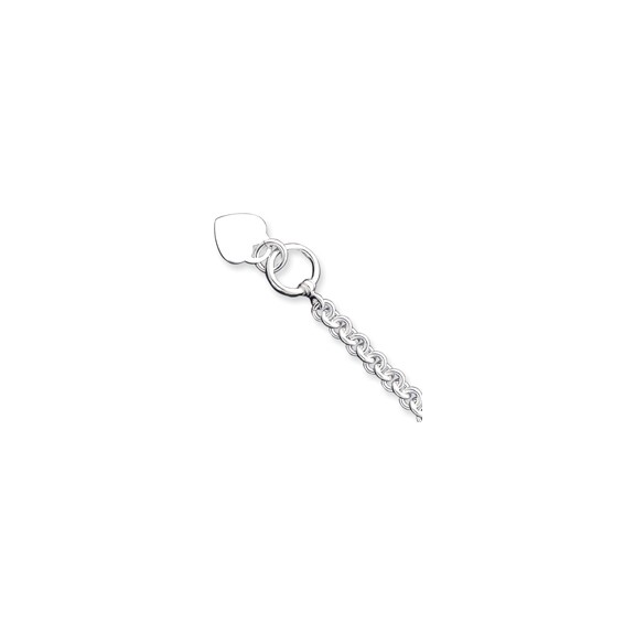 Sterling Silver Engraveable Heart Disc on Fancy Link Toggle Bracelet