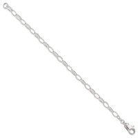 Sterling Silver 9inch Solid Polished Fancy Link Anklet view 2
