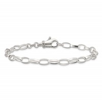 Sterling Silver 9inch Solid Polished Fancy Link Anklet view 4