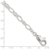 Sterling Silver 9inch Solid Polished Fancy Link Anklet view 3