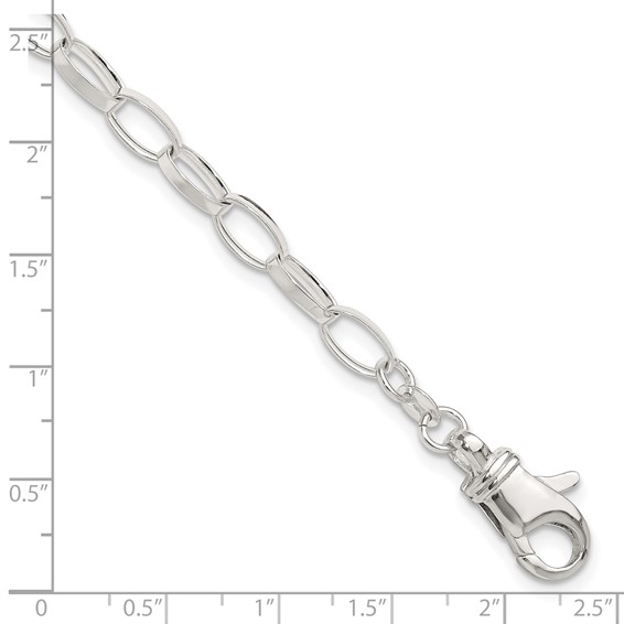 Sterling Silver 10 inch Solid Polished Fancy Link Anklet