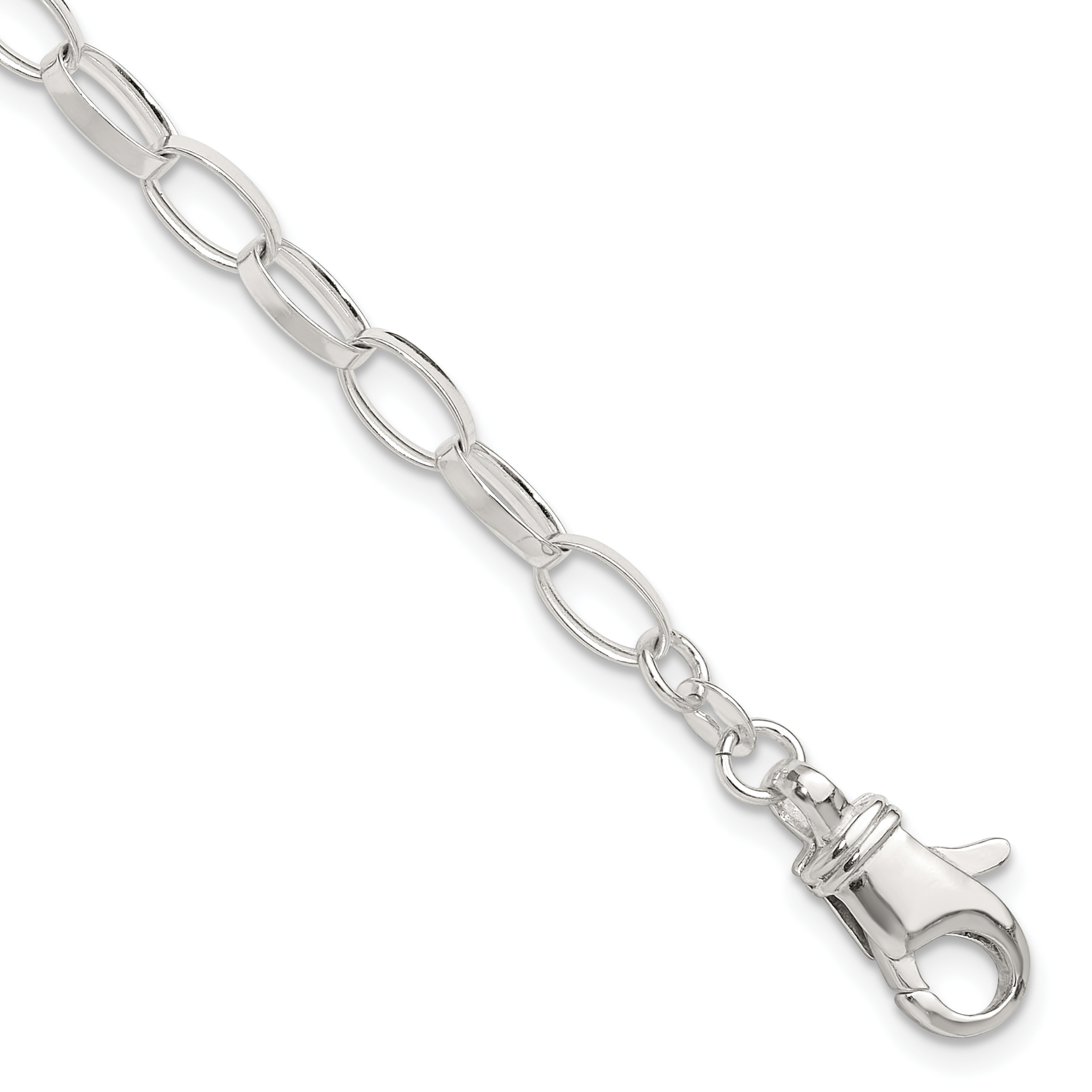 Sterling Silver 9inch Solid Polished Fancy Link Anklet (QG1178-9)