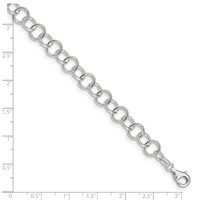 Sterling Silver Polished Fancy Link Anklet, 10" view 2