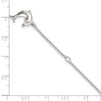 Sterling Silver Dolphin Dangle Plus 1 Inch Extender - Total 10 Inch Anklet - 9in view 4