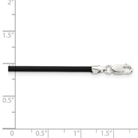 Sterling Silver 2mm Black Rubber Cord 16 Inch Necklace view 2