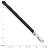 Sterling Silver 4mm Black Rubber Cord Necklace, 16" view 2