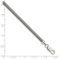 Sterling Silver 3mm Metallic Rubber Cord Necklace, 18" view 3