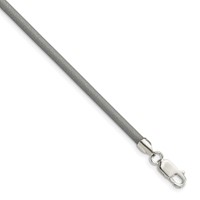 Sterling Silver 3mm Metallic Rubber Cord Necklace, 18" view 1