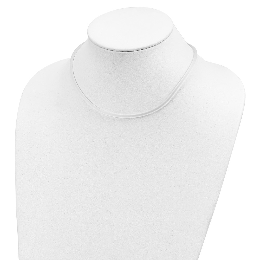 Sterling Silver 16inch 3mm Frosted Clear Rubber Cord Necklace (QG1284-16)