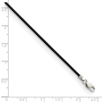 Sterling Silver 1.5mm Black Leather Cord Necklace, 16" view 2