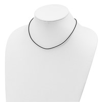 Sterling Silver 1.5mm Brown Leather Cord 16 Inch Necklace view 2