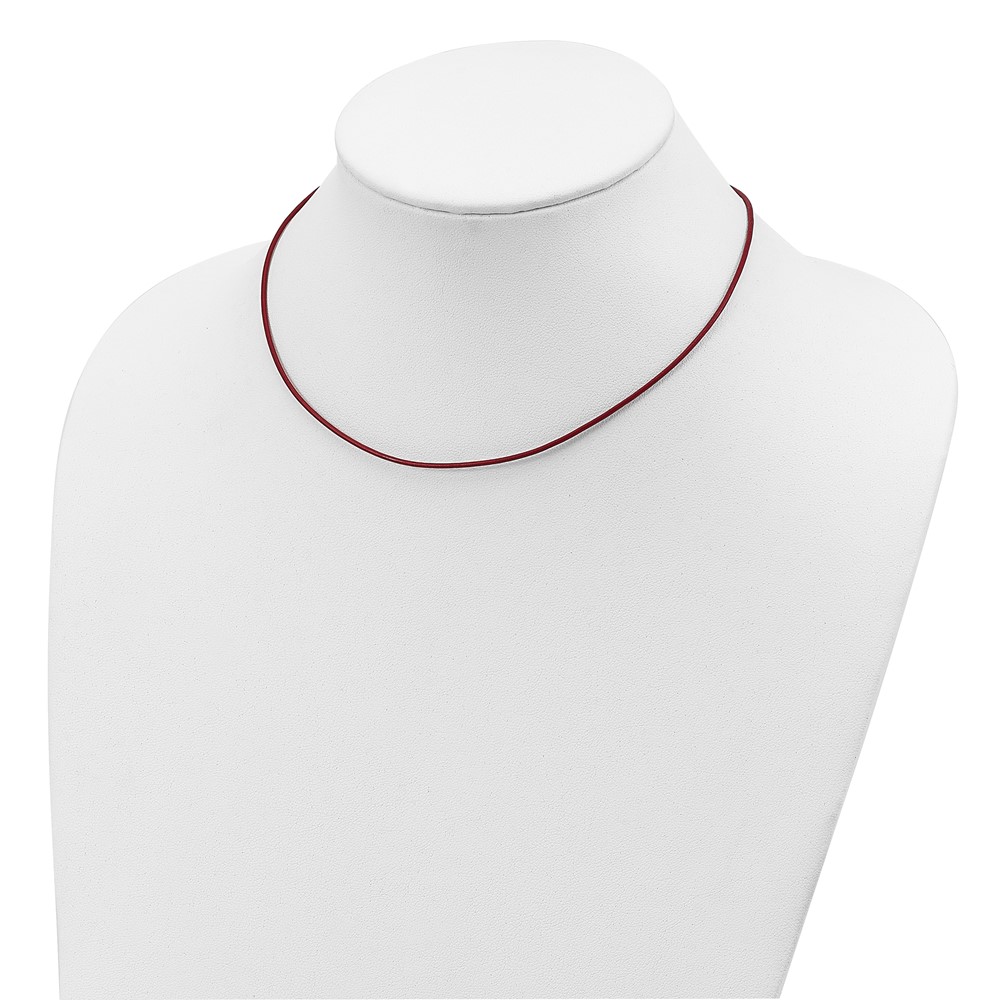 Sterling Silver 18inch 1.5mm Poppy Leather Cord Necklace (QG1300-18)