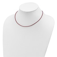 Sterling Silver 1.5mm Poppy Leather Cord Necklace, 16" view 2