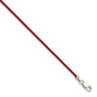 Sterling Silver 1.5mm Poppy Leather Cord Necklace, 16" view 1