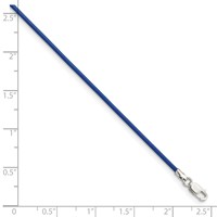 Sterling Silver 1.5mm Royal Blue Leather Cord Necklace, 16" view 3