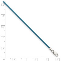 Sterling Silver 1.5mm Cornflower Leather Cord Necklace, 16" view 3