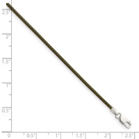 Sterling Silver 1.5mm Olive Leather Cord Necklace, 16" view 3