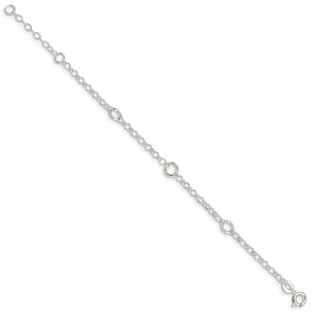 Sterling Silver Polished Fancy Rolo Chain Children's Bracelet (QG1329-6)