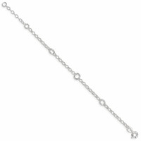 Sterling Silver Polished Fancy Rolo Chain Children's Bracelet view 2
