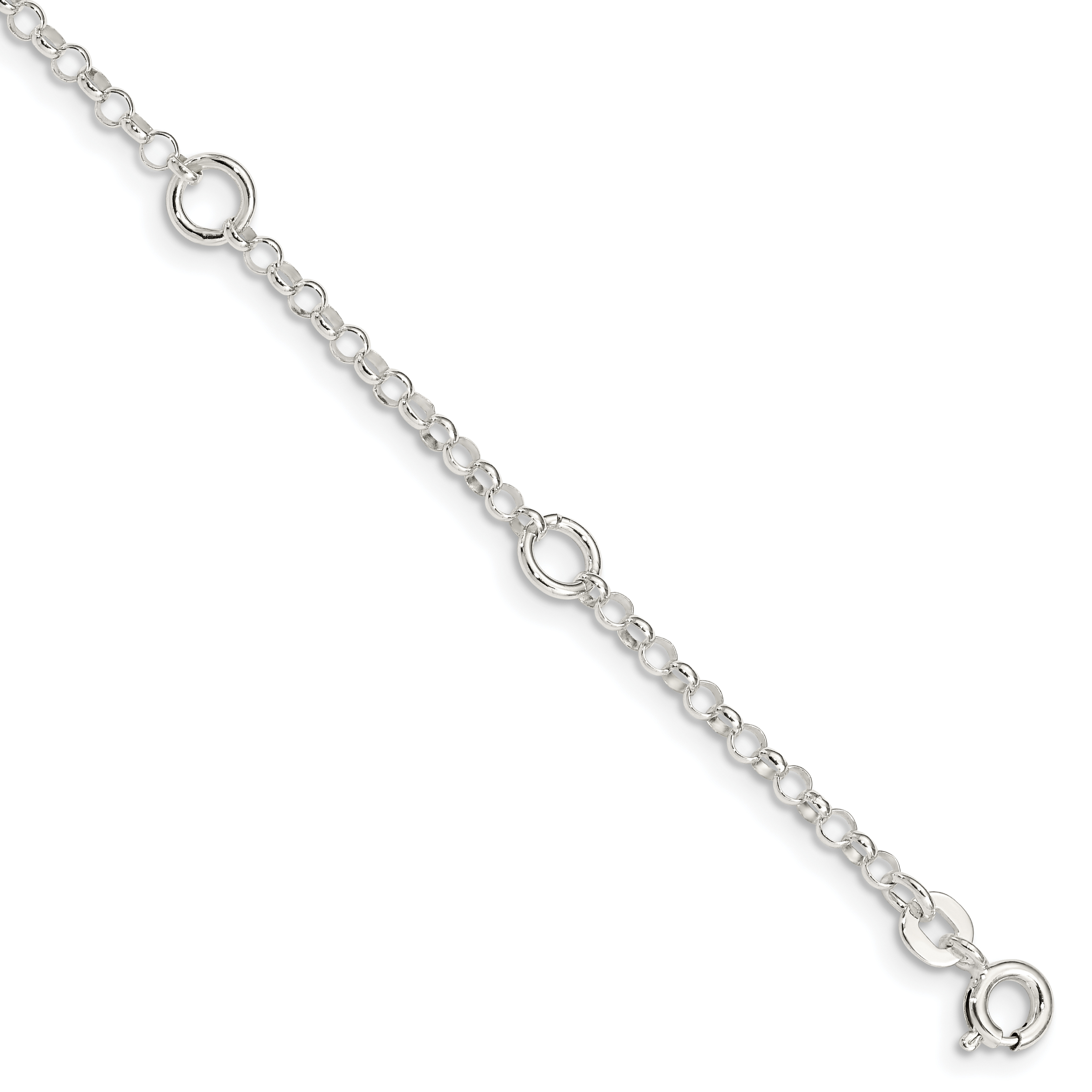 Sterling Silver Polished Fancy Rolo Chain Children's Bracelet (QG1329-6)