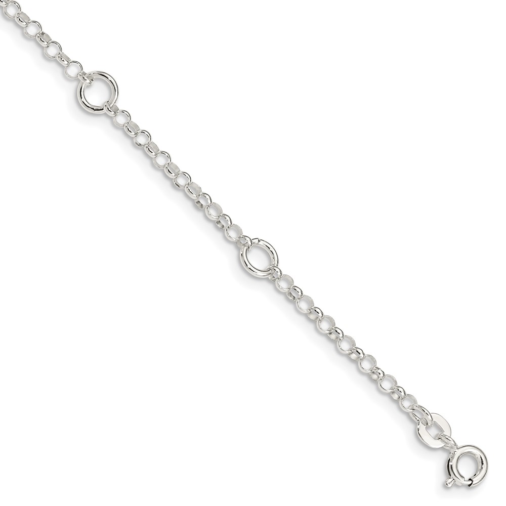 Sterling Silver Polished Fancy Rolo Chain Children's Bracelet (QG1329-6)