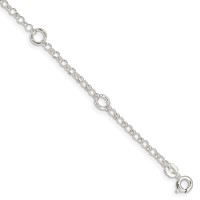 Sterling Silver Polished Fancy Rolo Chain Children's Bracelet view 1