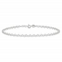 Sterling Silver 3.5mm Fancy Heart Link Anklet view 3