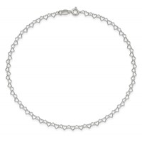 Sterling Silver 3.5mm Fancy Heart Link Anklet view 5