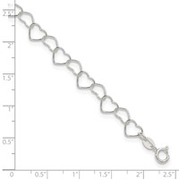 Sterling Silver 0.6mm Fancy Heart Link Anklet view 4
