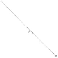 Sterling Silver Dolphin Plus 1 Inch Extender - Total 10 Inch Anklet - 9in view 2