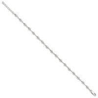 Sterling Silver Fancy Bead Anklet view 2